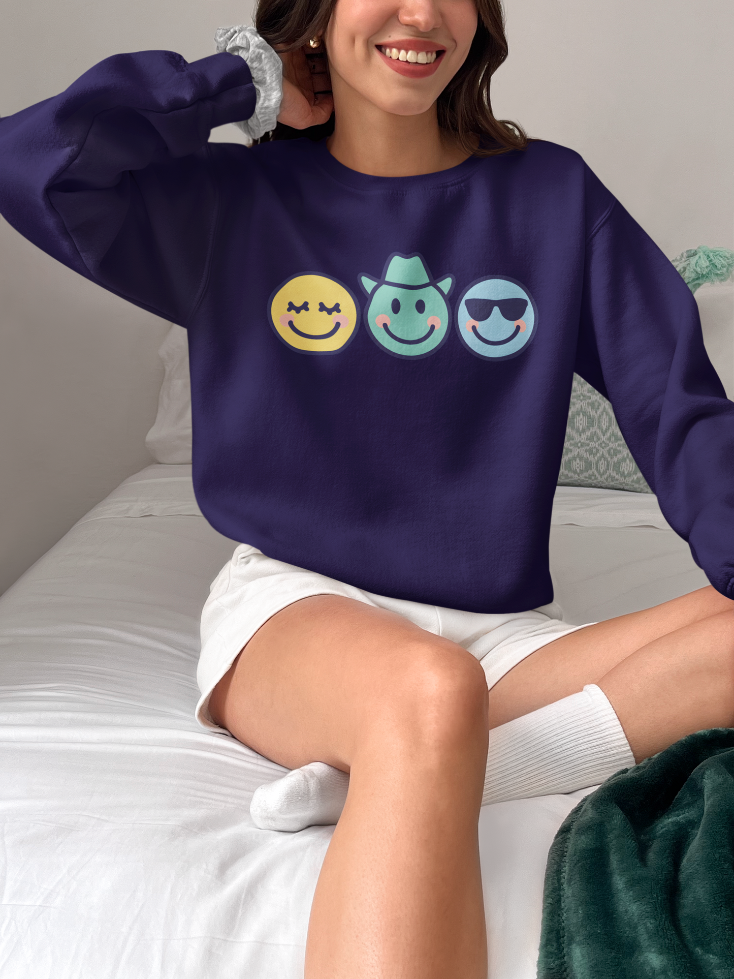Cheerful Smiley Face Sweatshirt