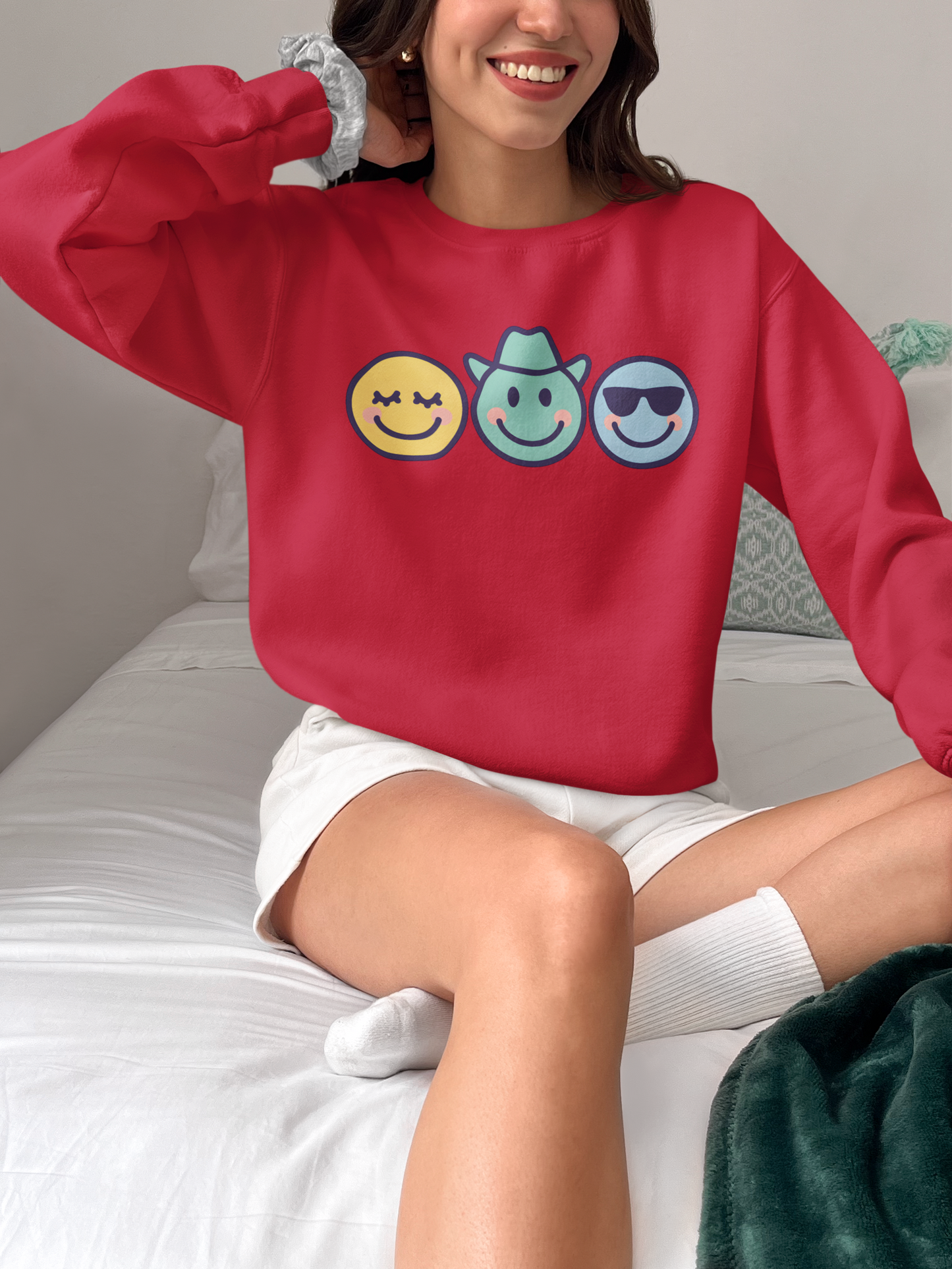 Cheerful Smiley Face Sweatshirt