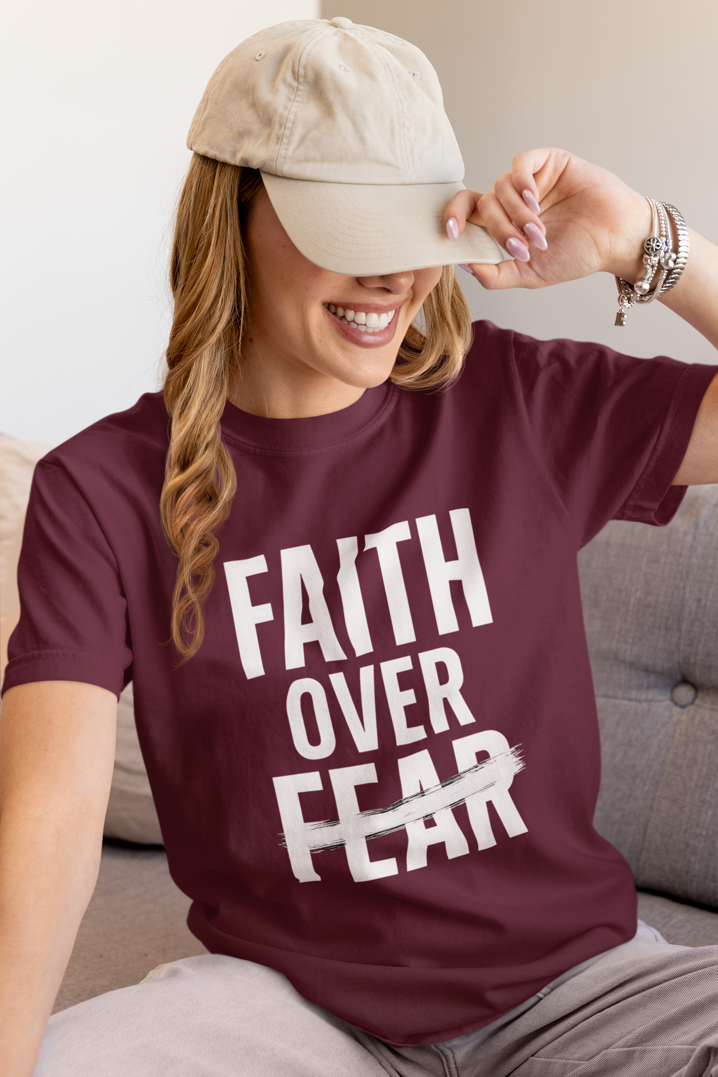 Faith Over Fear Inspirational Tee