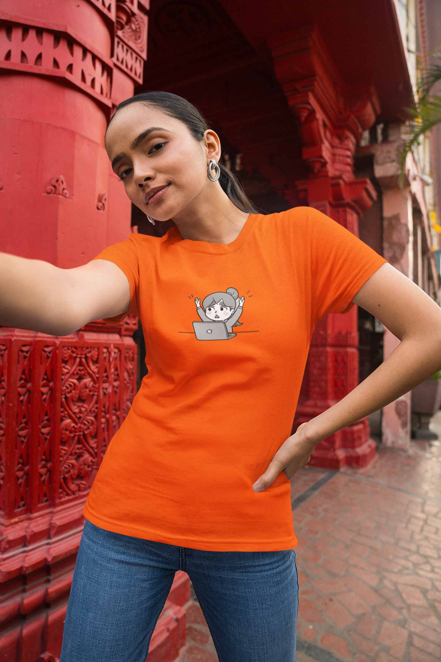 Cheerful Laptop Enthusiast T-Shirt