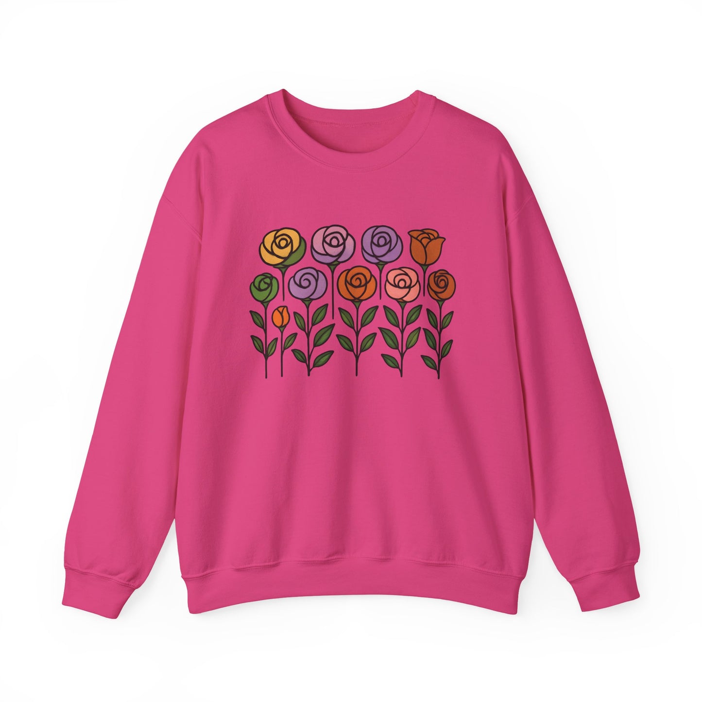 Floral Design Crewneck Sweatshirt