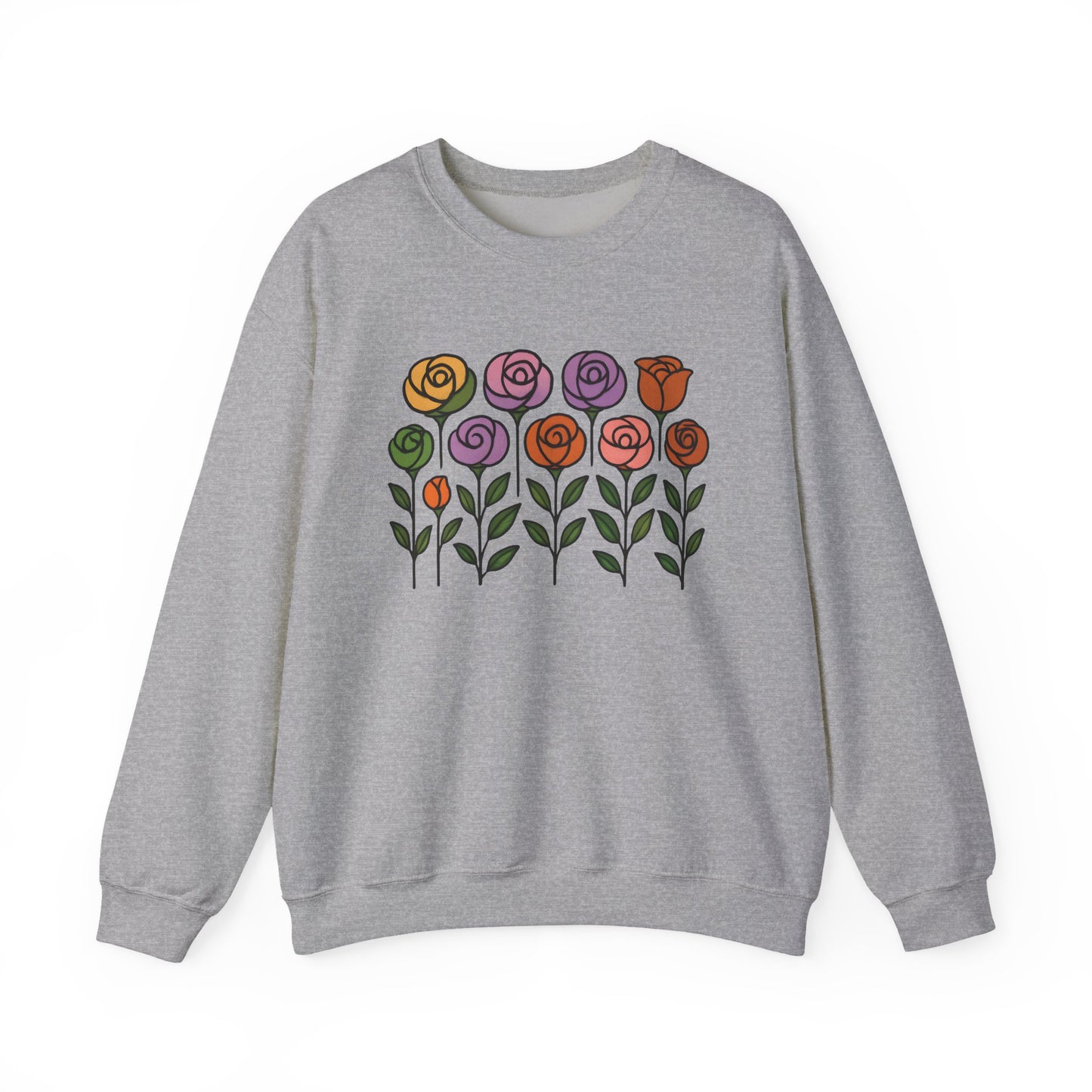 Floral Design Crewneck Sweatshirt