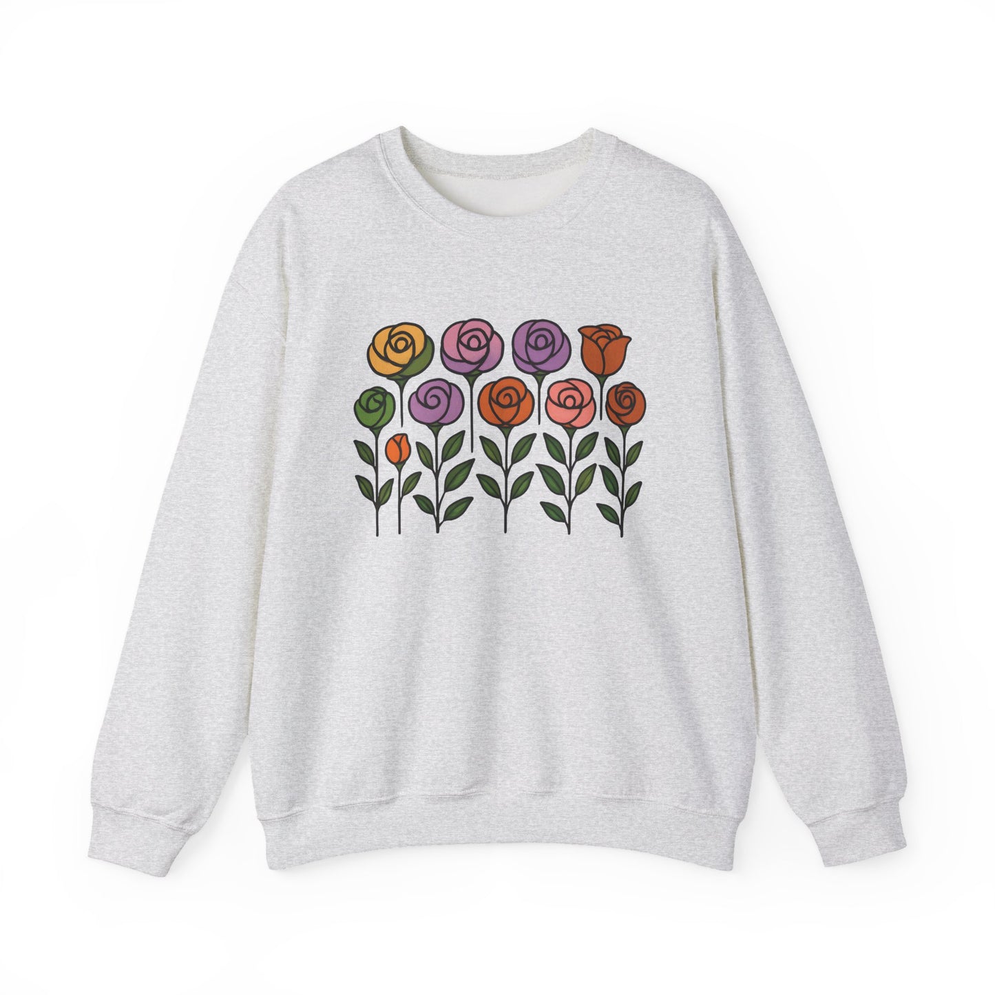 Floral Design Crewneck Sweatshirt