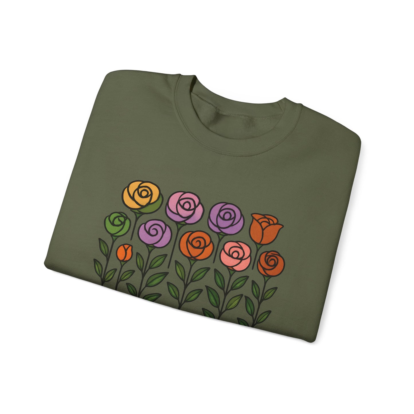 Floral Design Crewneck Sweatshirt