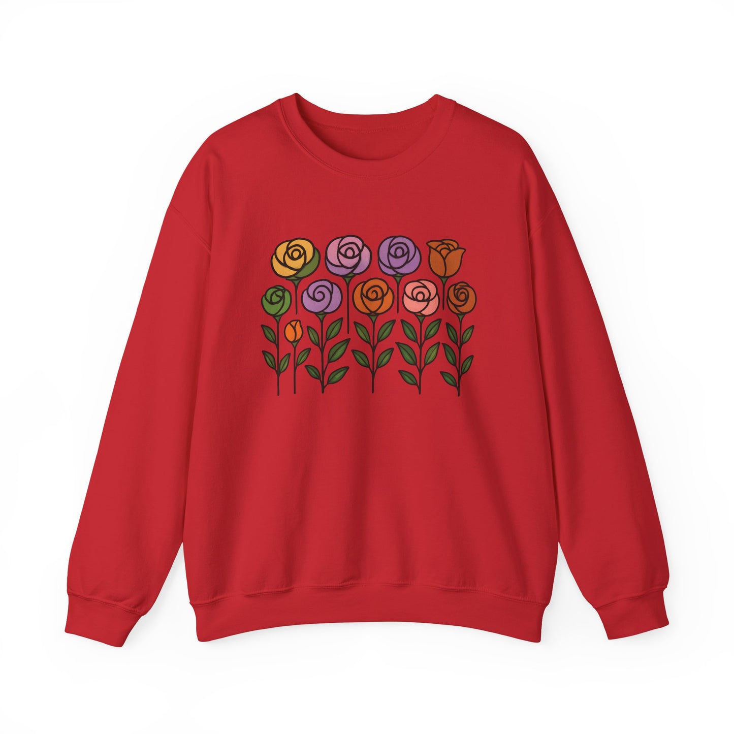Floral Design Crewneck Sweatshirt