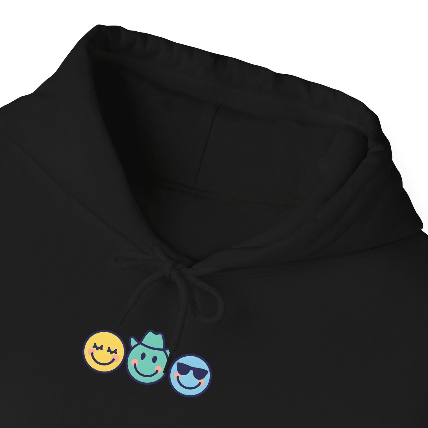 Chill Vibes Hoodie: Unisex Heavy Blend Sweatshirt with Fun Emoji Design