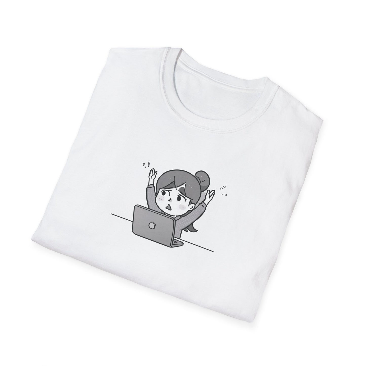 Cheerful Laptop Enthusiast T-Shirt