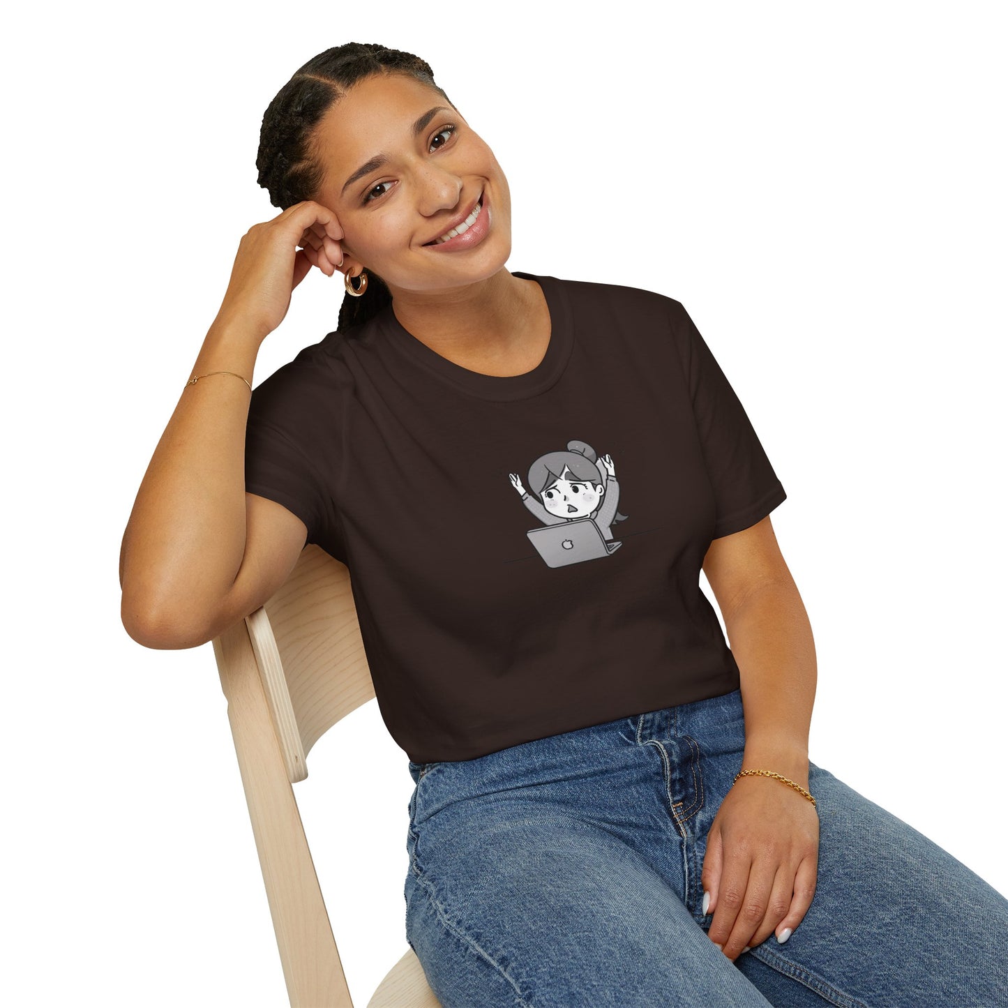 Cheerful Laptop Enthusiast T-Shirt