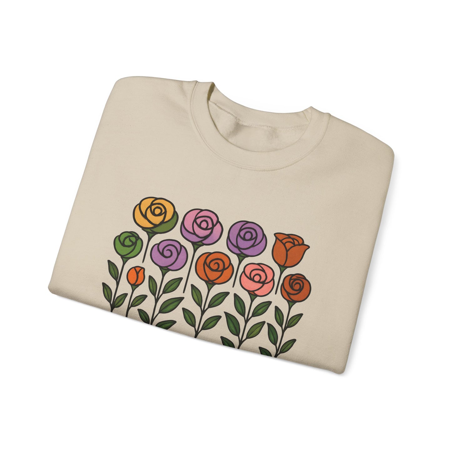 Floral Design Crewneck Sweatshirt