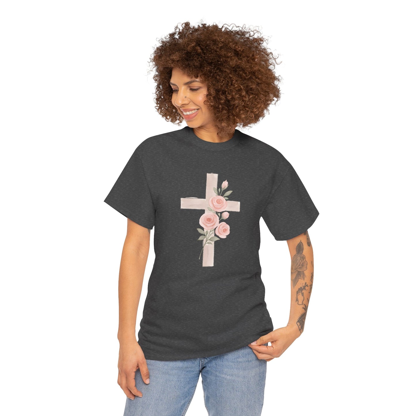 Floral Cross Tee, Christian T-Shirt