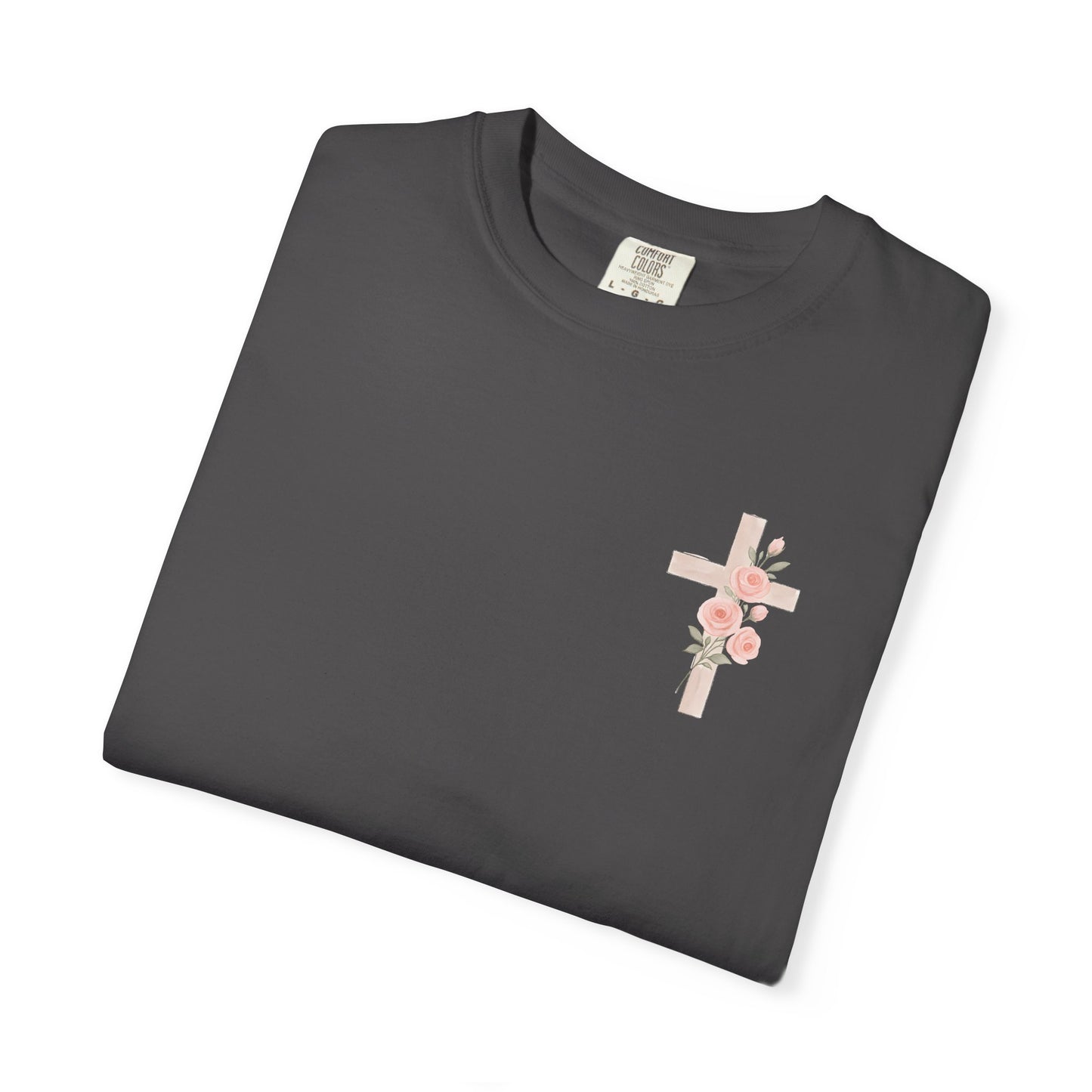 Floral Cross Unisex Garment-Dyed T-shirt