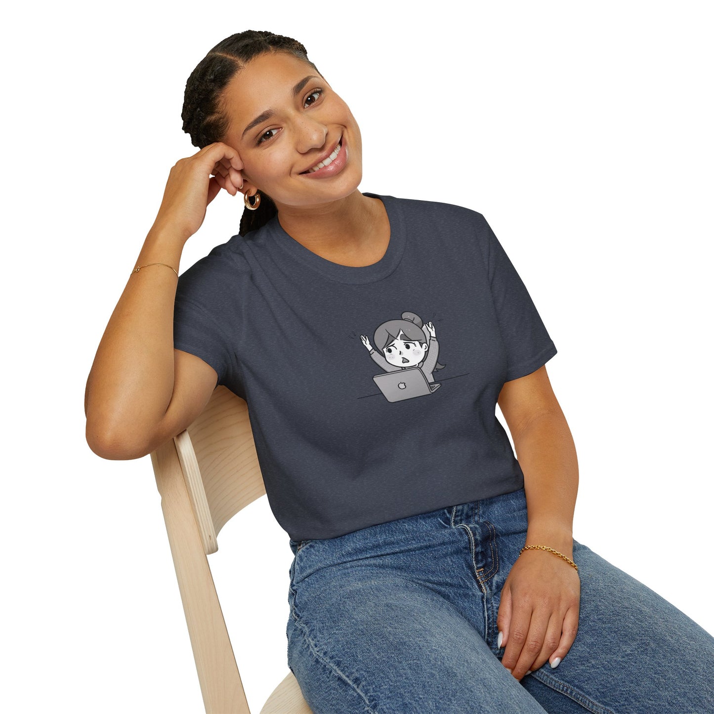 Cheerful Laptop Enthusiast T-Shirt