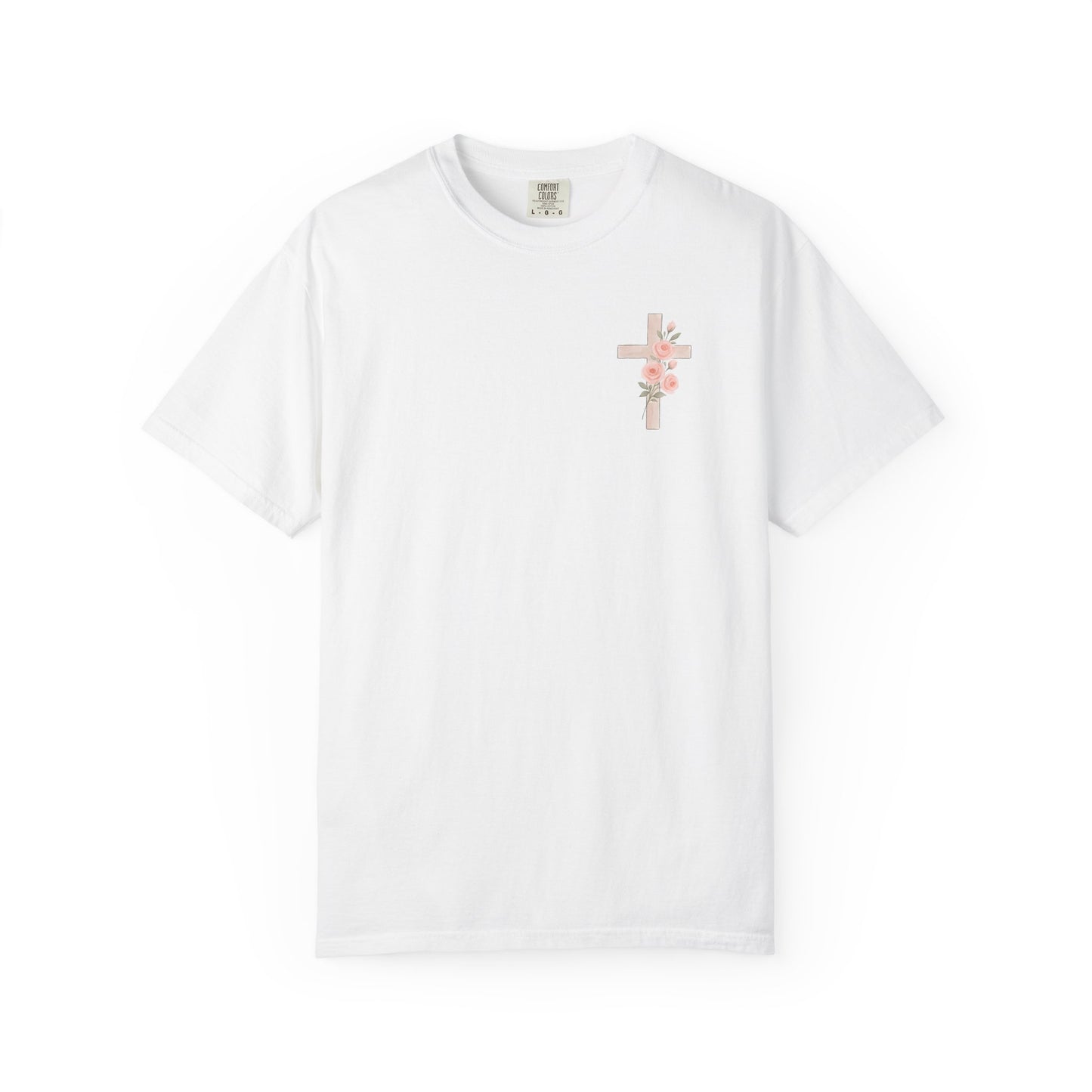 Floral Cross Unisex Garment-Dyed T-shirt