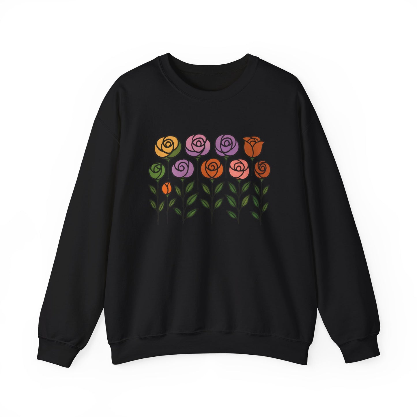 Floral Design Crewneck Sweatshirt