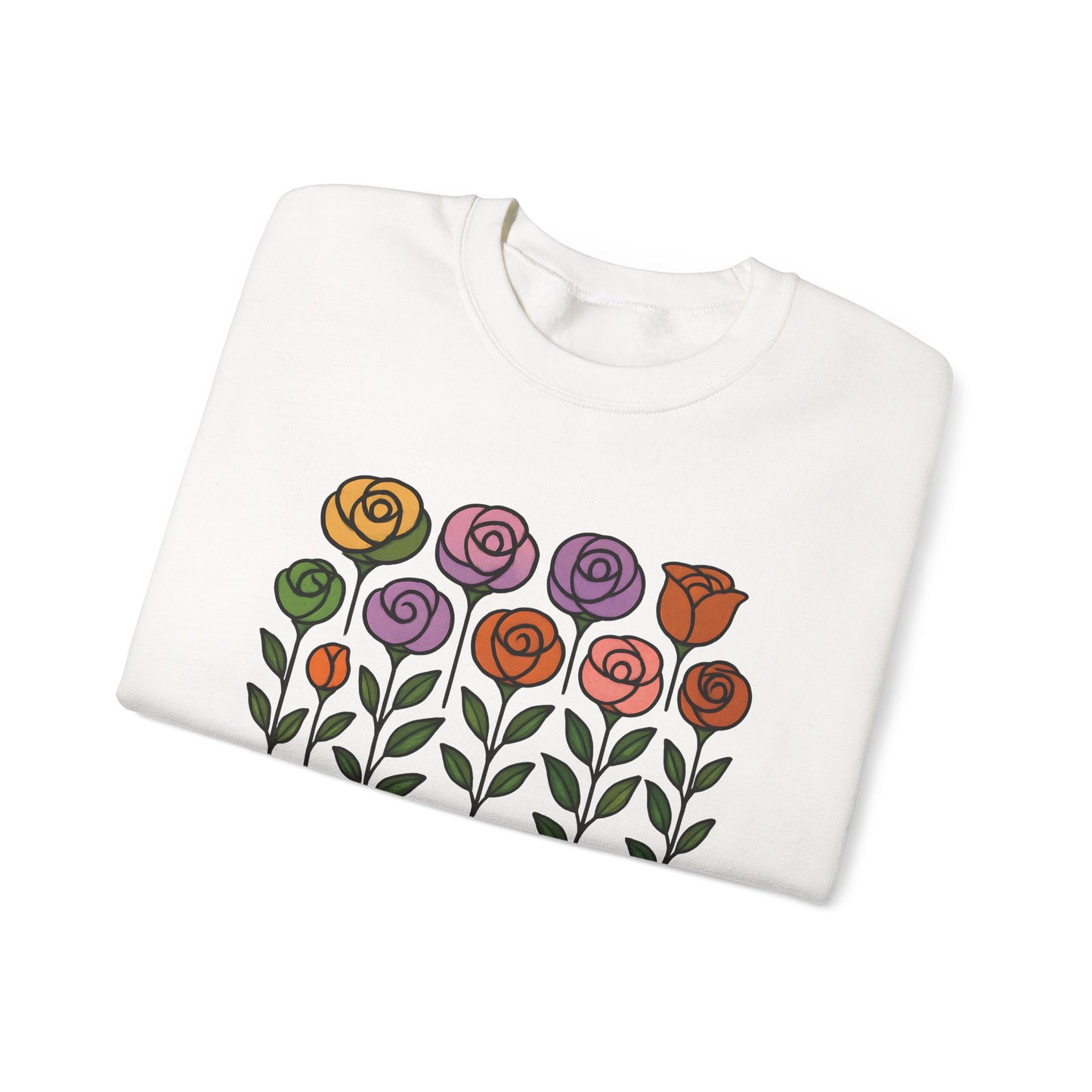 Floral Design Crewneck Sweatshirt