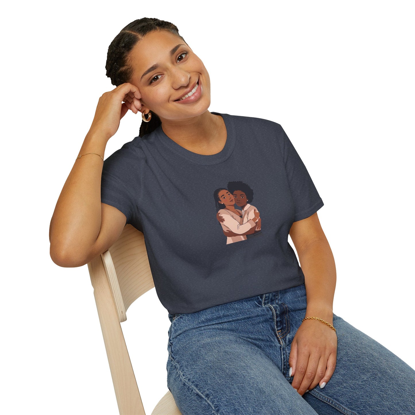 Embrace Love Friendship Tees, Black Sisterhood T-shirt