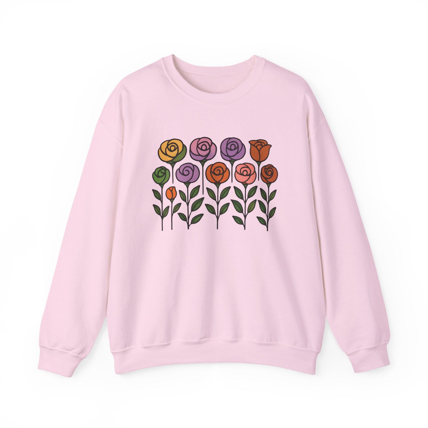 Floral Design Crewneck Sweatshirt