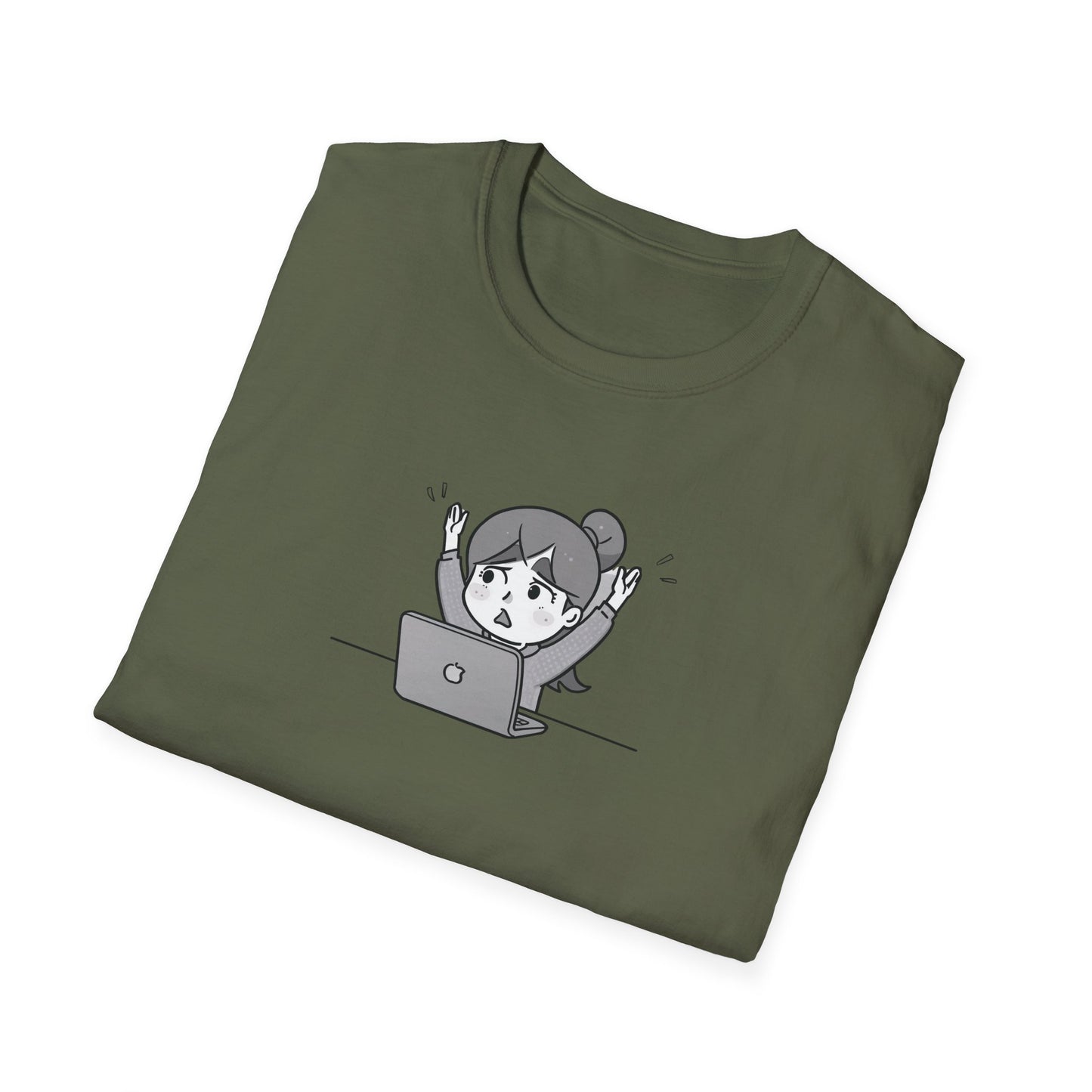 Cheerful Laptop Enthusiast T-Shirt