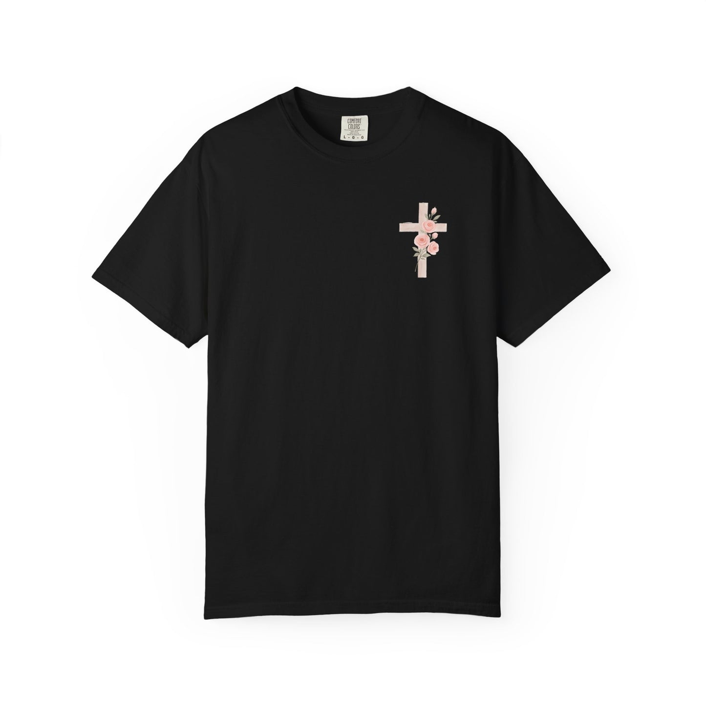 Floral Cross Unisex Garment-Dyed T-shirt