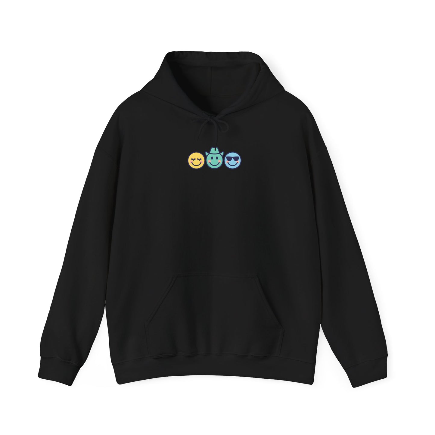 Chill Vibes Hoodie: Unisex Heavy Blend Sweatshirt with Fun Emoji Design