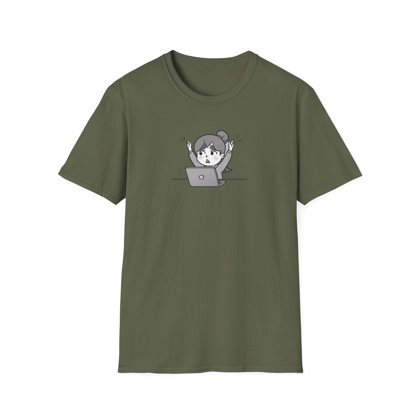 Cheerful Laptop Enthusiast T-Shirt