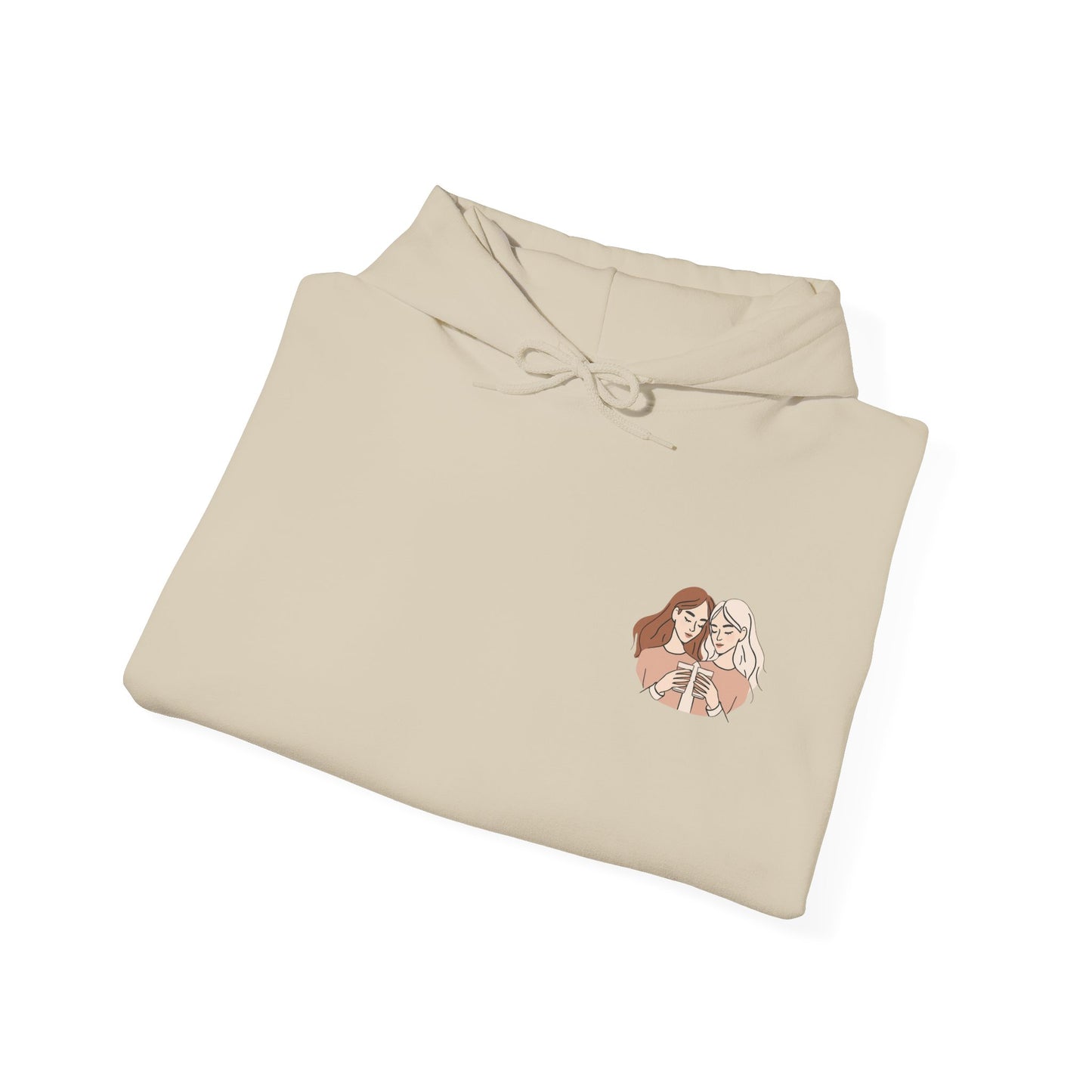 Cozy Hooded Sweatshirt with Artistic Design for Friends