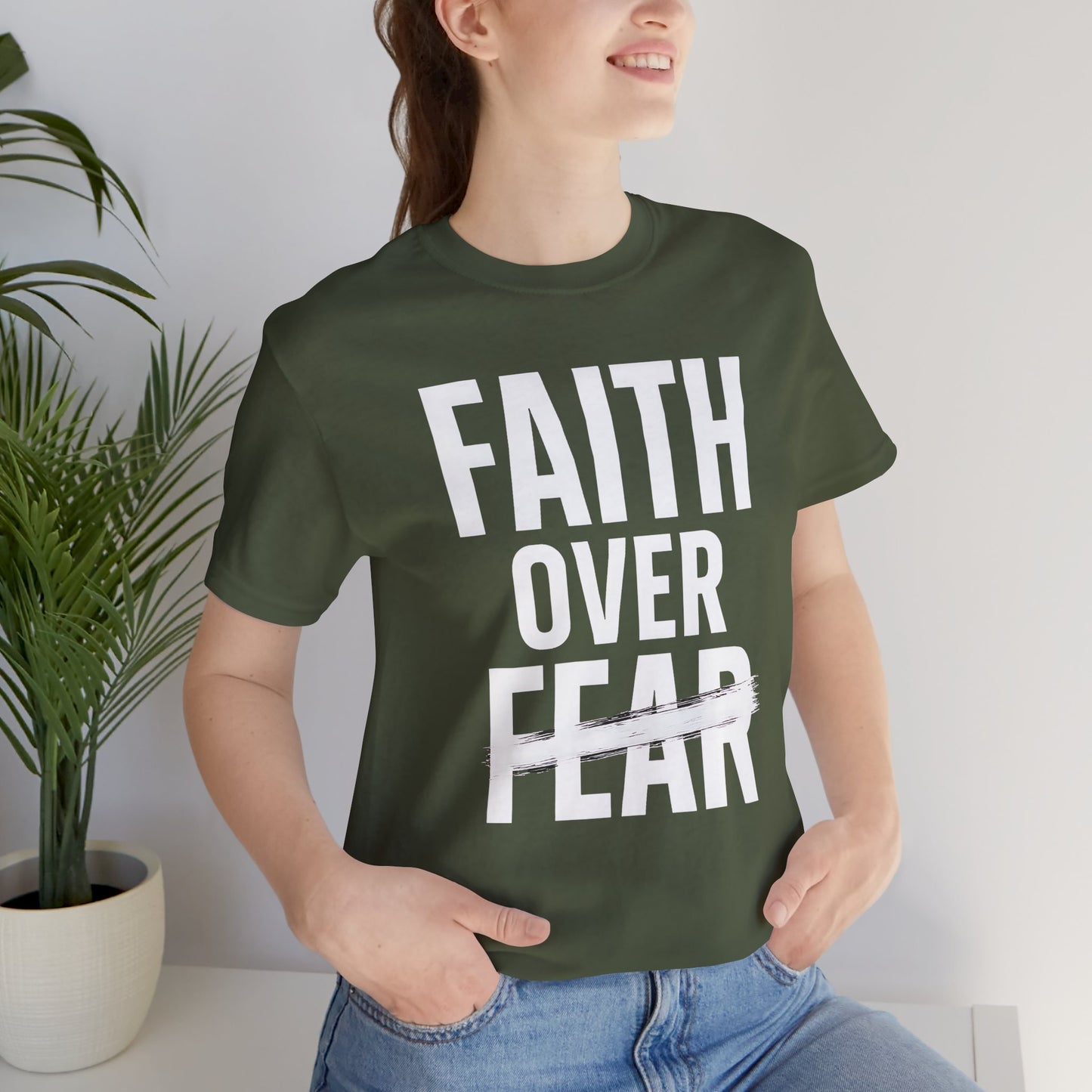 Faith Over Fear Inspirational Tee