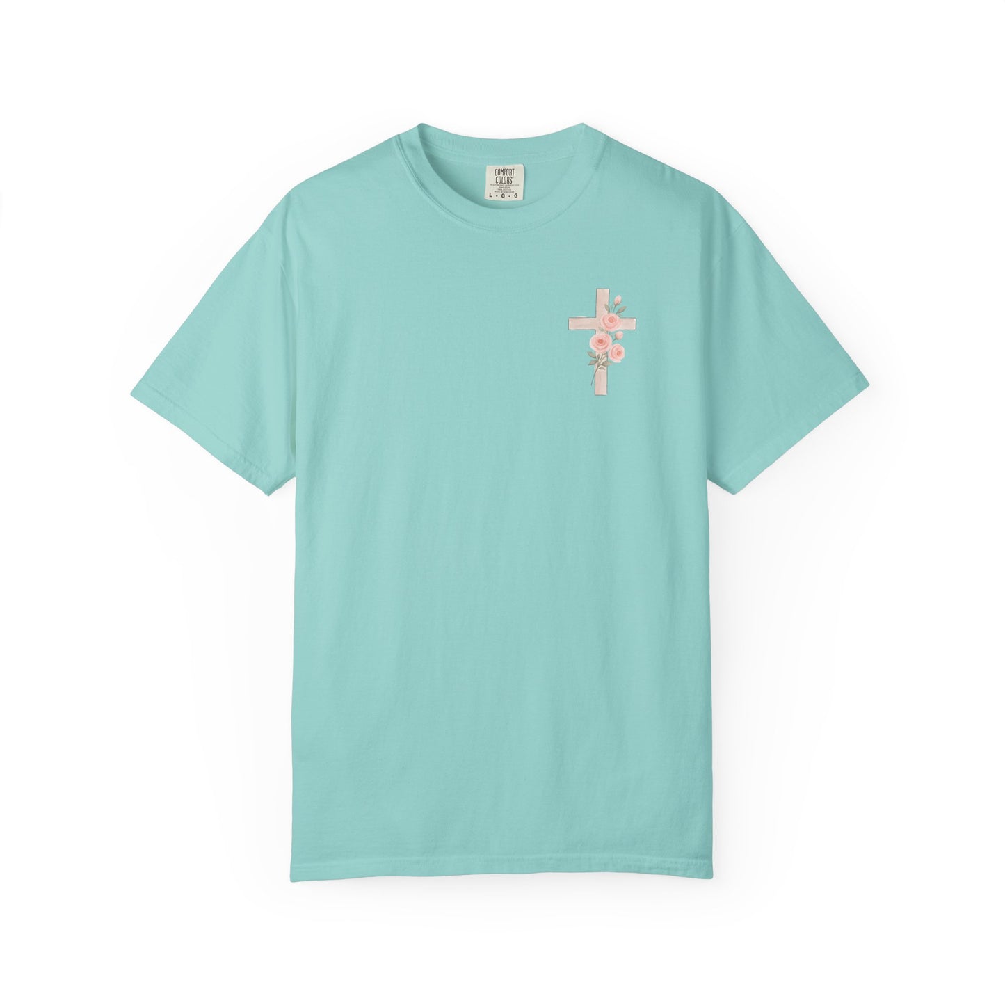 Floral Cross Unisex Garment-Dyed T-shirt