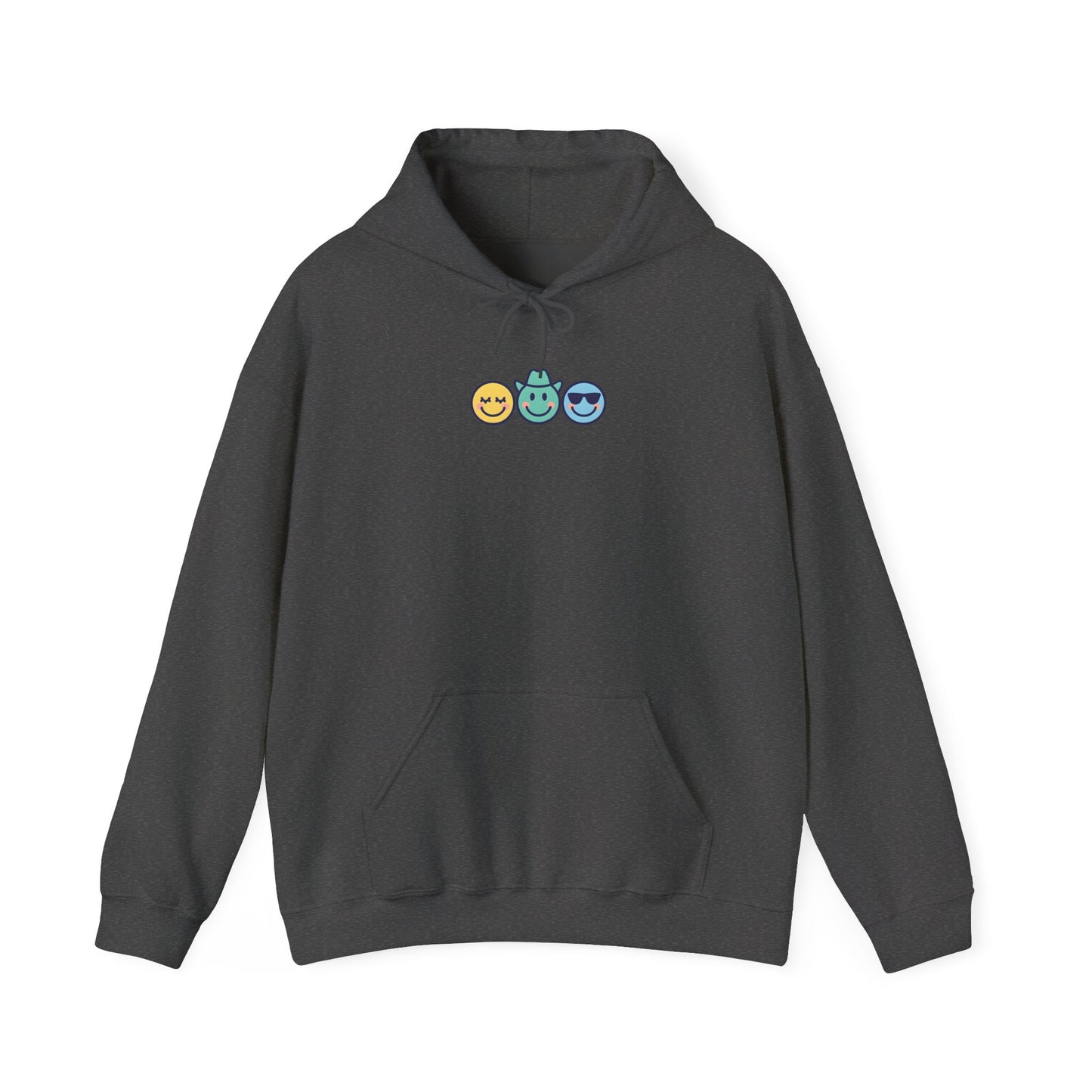 Chill Vibes Hoodie: Unisex Heavy Blend Sweatshirt with Fun Emoji Design