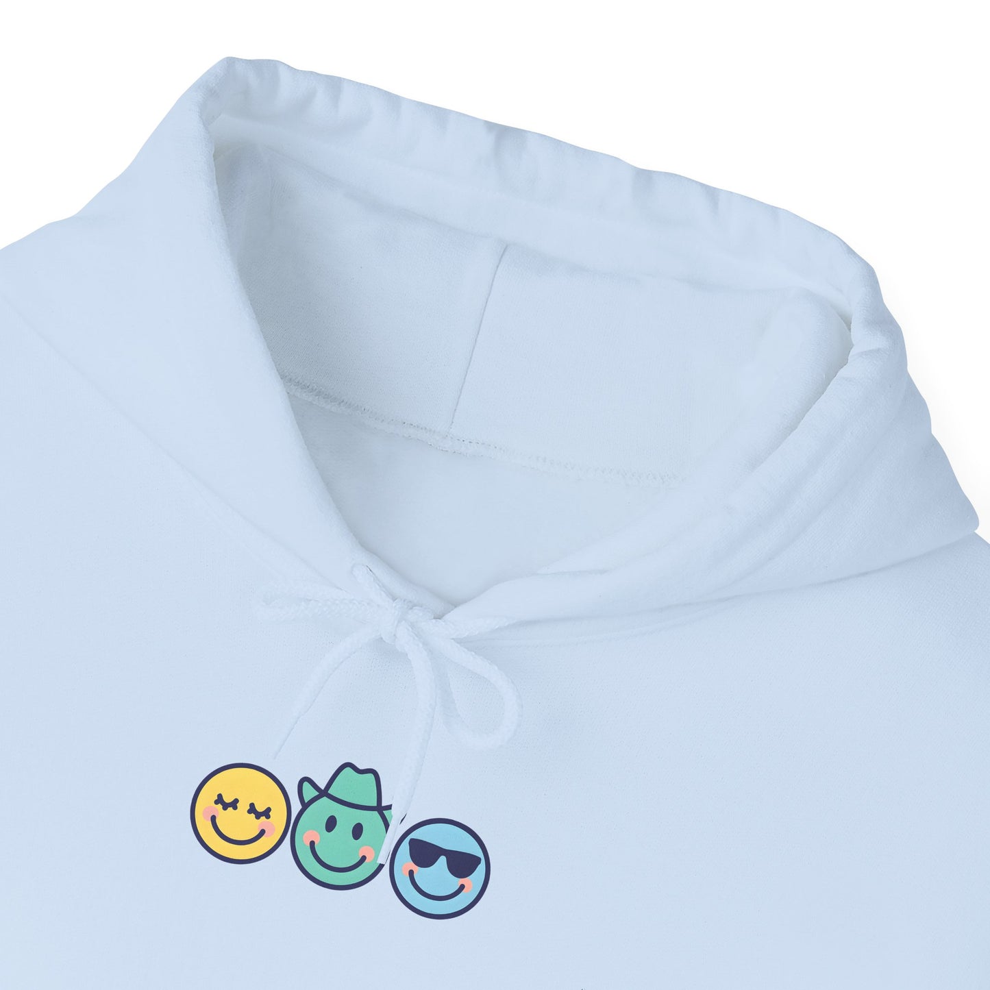 Chill Vibes Hoodie: Unisex Heavy Blend Sweatshirt with Fun Emoji Design