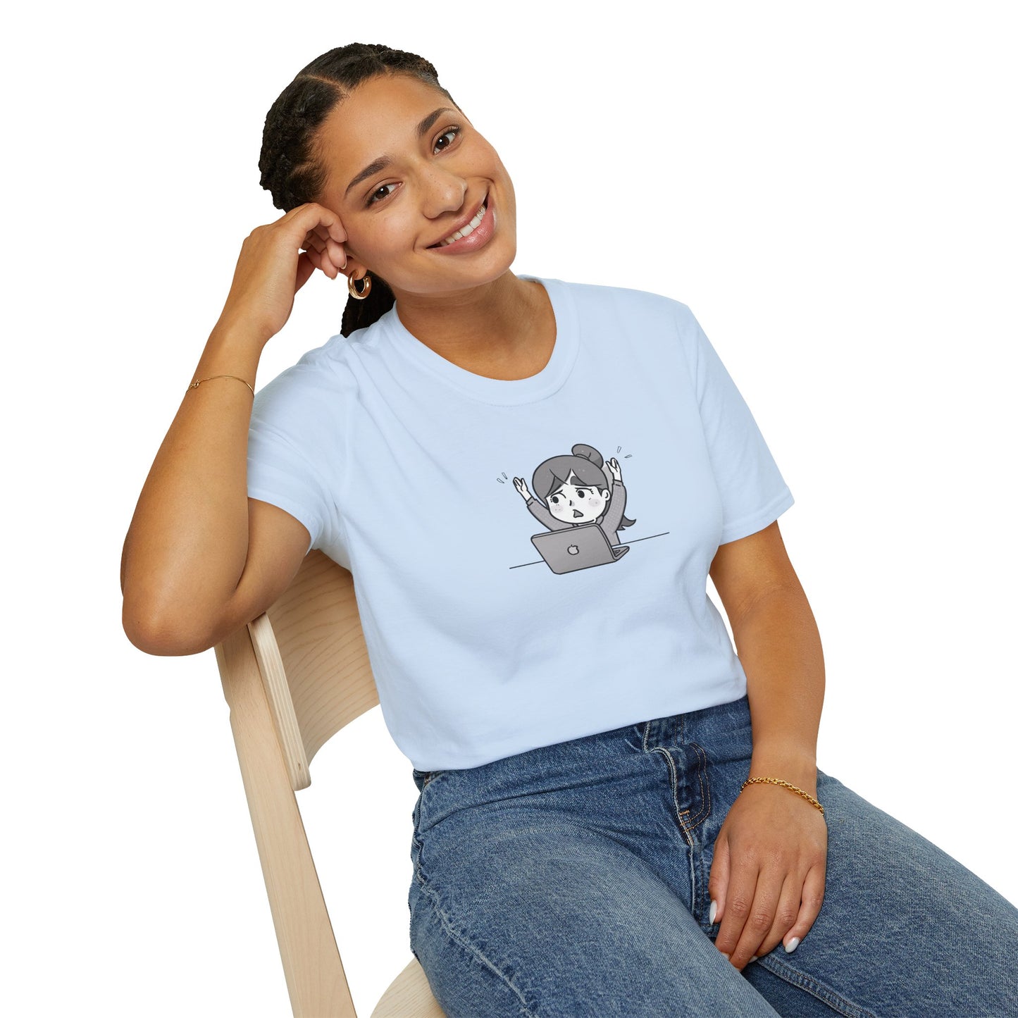 Cheerful Laptop Enthusiast T-Shirt