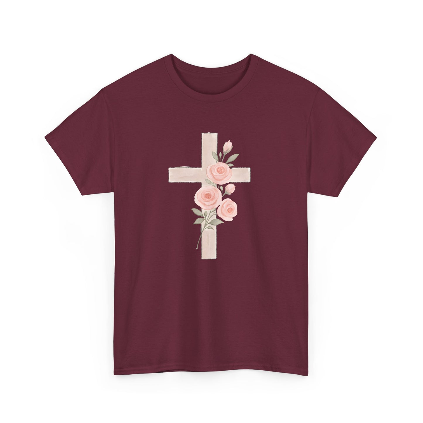 Floral Cross Tee, Christian T-Shirt