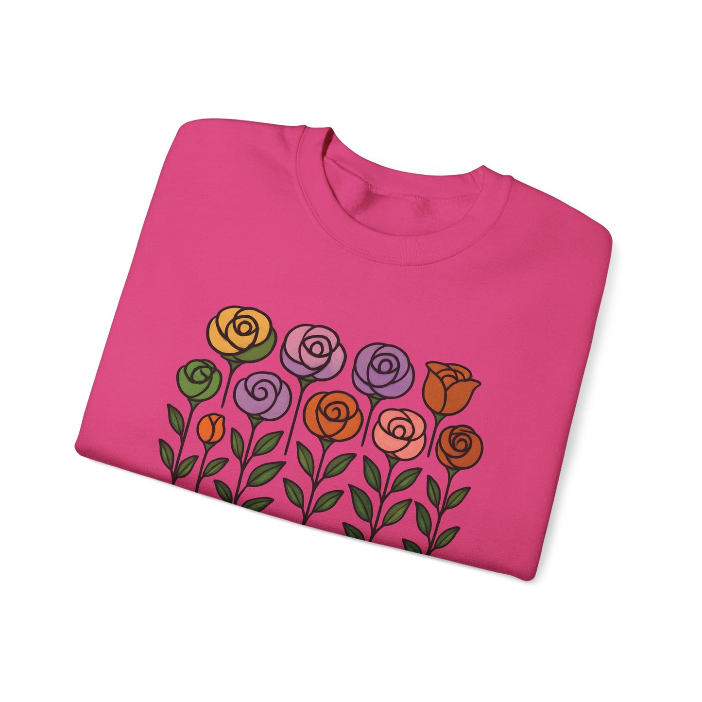Floral Design Crewneck Sweatshirt