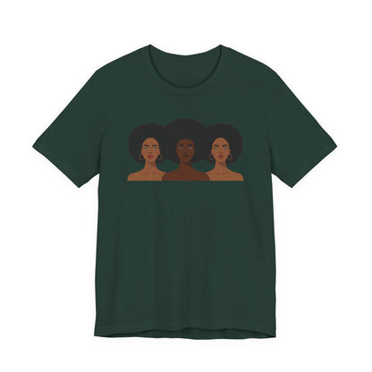 T-shirt « Empowering Sisterhood » - Jersey unisexe à manches courtes, T-shirt Black Girl Magic, T-shirt Afro Art, Cadeau pour elle