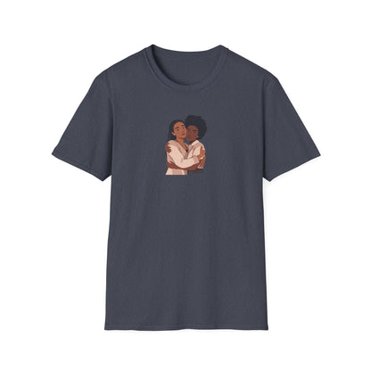 T-shirt unisexe « Embrace Love » en tissu doux, cadeau relationnel, t-shirts d'amitié, t-shirts noirs de sororité, vêtements pour couples, mode inclusive