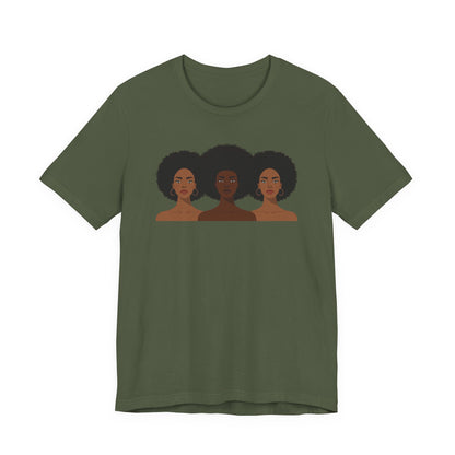 T-shirt « Empowering Sisterhood » - Jersey unisexe à manches courtes, T-shirt Black Girl Magic, T-shirt Afro Art, Cadeau pour elle