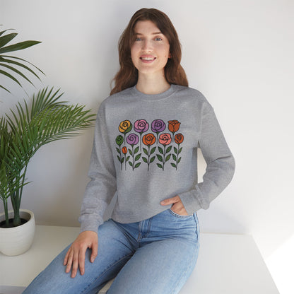 Floral Design Crewneck Sweatshirt