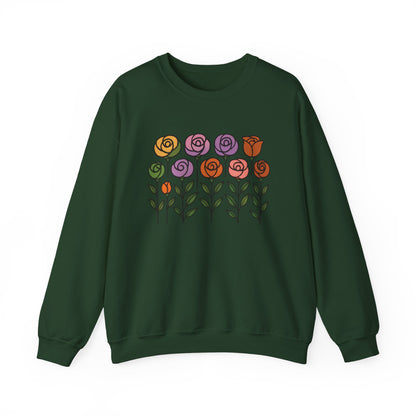 Floral Design Crewneck Sweatshirt