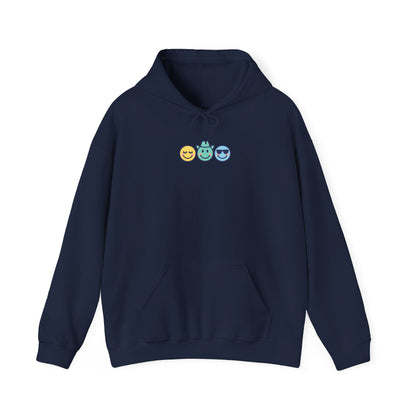 Chill Vibes Hoodie: Unisex Heavy Blend Sweatshirt with Fun Emoji Design