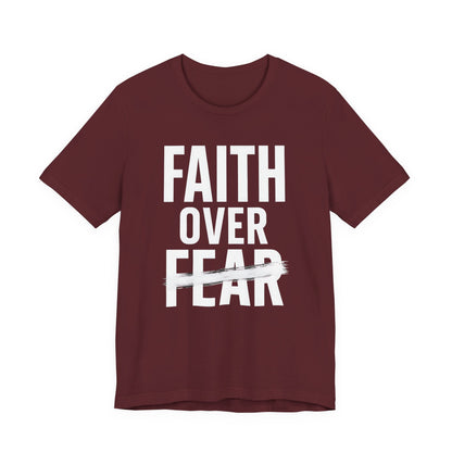T-shirt inspirant « La foi avant la peur », motivant, unisexe, décontracté, confortable au quotidien, cadeau idéal pour encourager