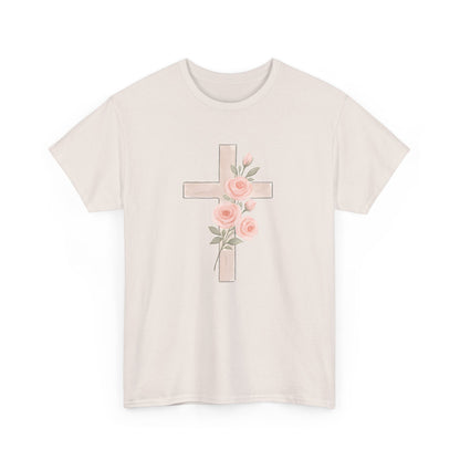 T-shirt à fleurs croisées, t-shirt chrétien, style bohème, cadeau pour les amoureux de la foi, t-shirt inspirant, tenue décontractée au quotidien
