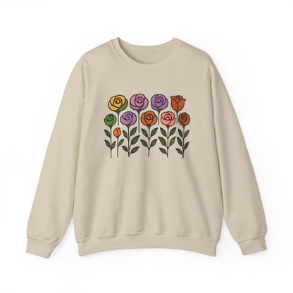Floral Design Crewneck Sweatshirt