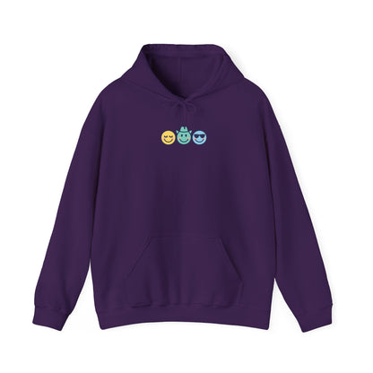 Chill Vibes Hoodie: Unisex Heavy Blend Sweatshirt with Fun Emoji Design
