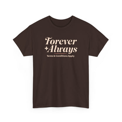 T-shirt unisexe en coton épais Forever &amp; Always, t-shirt de mariage, t-shirt décontracté, cadeau relationnel, tenue de tous les jours, vêtement unisexe, cadeau pour couple