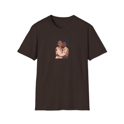 T-shirt unisexe « Embrace Love » en tissu doux, cadeau relationnel, t-shirts d'amitié, t-shirts noirs de sororité, vêtements pour couples, mode inclusive