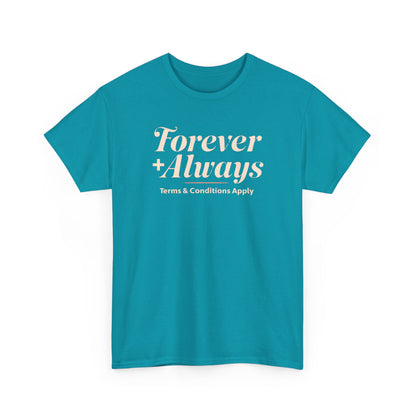 T-shirt unisexe en coton épais Forever &amp; Always, t-shirt de mariage, t-shirt décontracté, cadeau relationnel, tenue de tous les jours, vêtement unisexe, cadeau pour couple