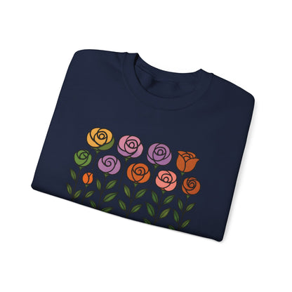 Floral Design Crewneck Sweatshirt