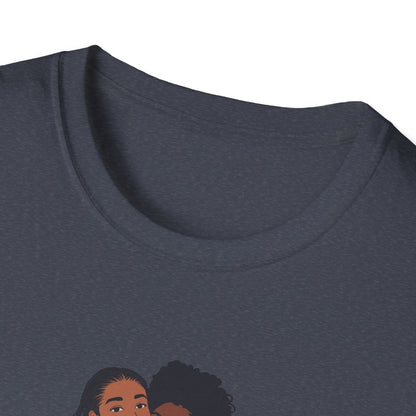 T-shirt unisexe « Embrace Love » en tissu doux, cadeau relationnel, t-shirts d'amitié, t-shirts noirs de sororité, vêtements pour couples, mode inclusive