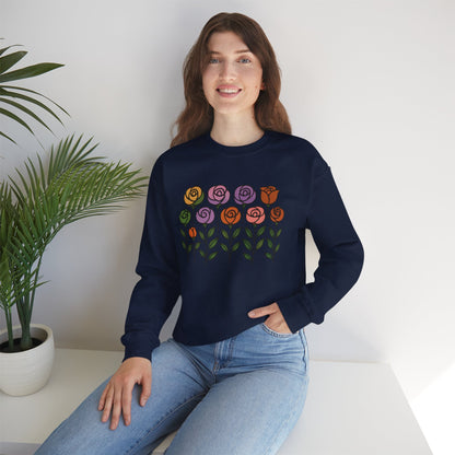 Floral Design Crewneck Sweatshirt