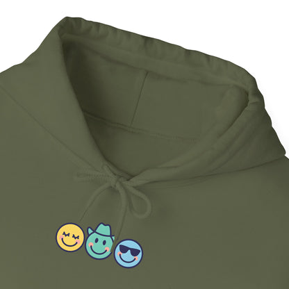 Chill Vibes Hoodie: Unisex Heavy Blend Sweatshirt with Fun Emoji Design